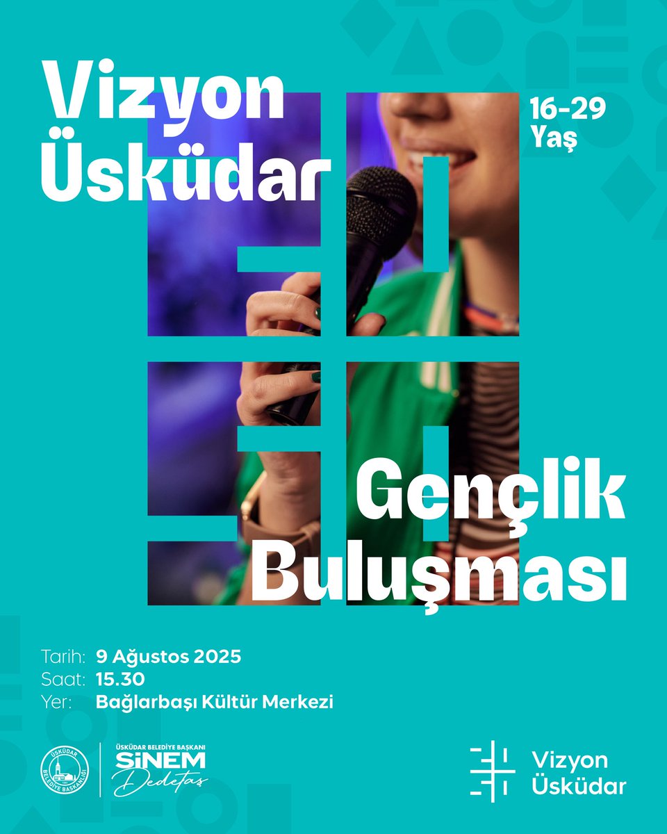 Gençlerle buluşuyor, Üsküdar’ın geleceğini konuşuyoruz! 🎤

Üsküdar’ın bugünü ve geleceğine dair görüşlerinizi dinleyeceğimiz, birlikte fikir üreteceğimiz Vizyon Üsküdar Gençlik Buluşması’na siz değerli gençlerimizi bekliyoruz.

📅 9 Ağustos Cumartesi
🕒 15.30
📍 Bağlarbaşı