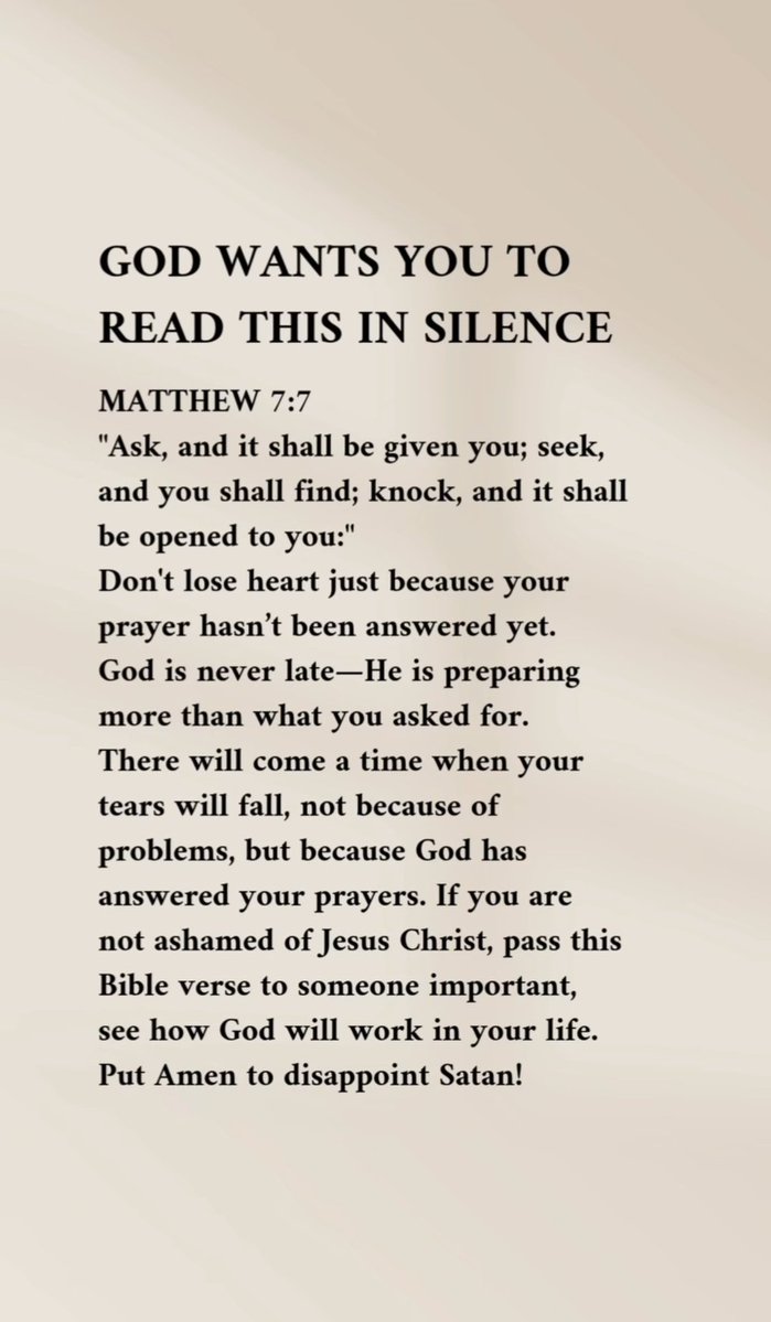 God wants you to read this in silence