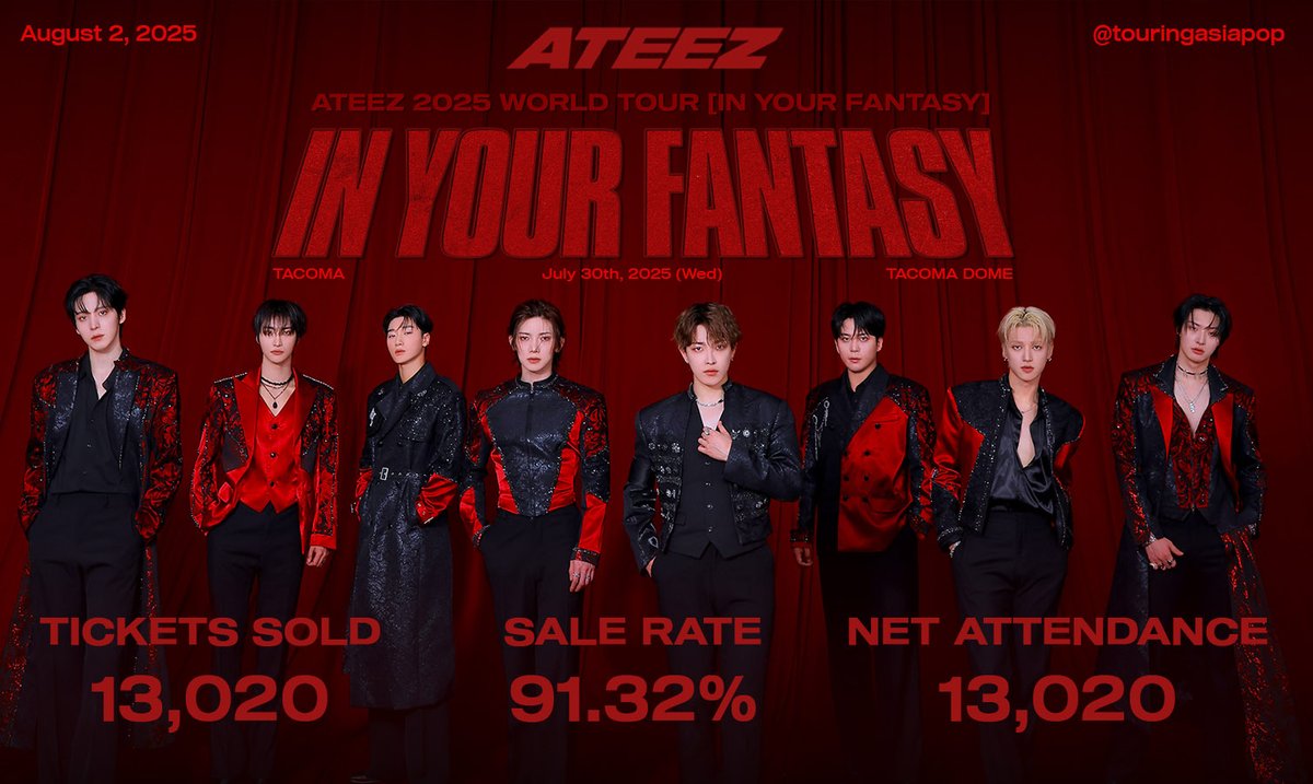 ATEEZ 2025 アメツ限定 US TOUR FOLDING FAN 扇子 2025 ATEEZ WORLD TOUR IN YOUR FANTASY North America Folding Fan