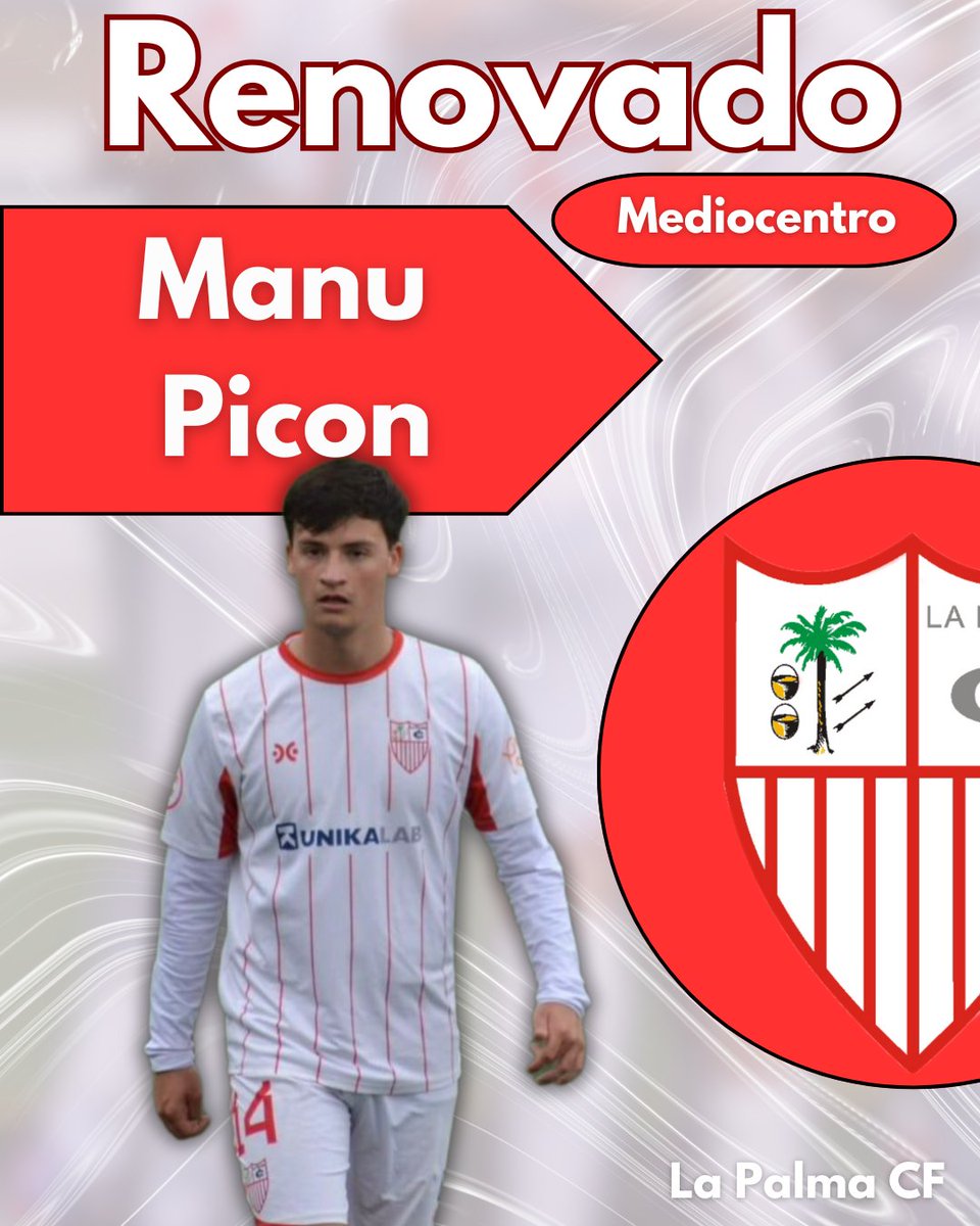 ‼️Atención‼️. Nos complace anunciaros que renovamos a Manuel Picón. Jugador en progresión ascendente que nos dará calidad y control en el centro del campo. Gracias por todo ⚽️🤍❤️💪.
