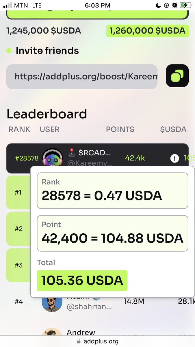 Season 2 of #AddPlus is here. Earn with just your data and Twitter account. Visit addplus.org/boost/Kareemya… 
It’s that simple $USDA