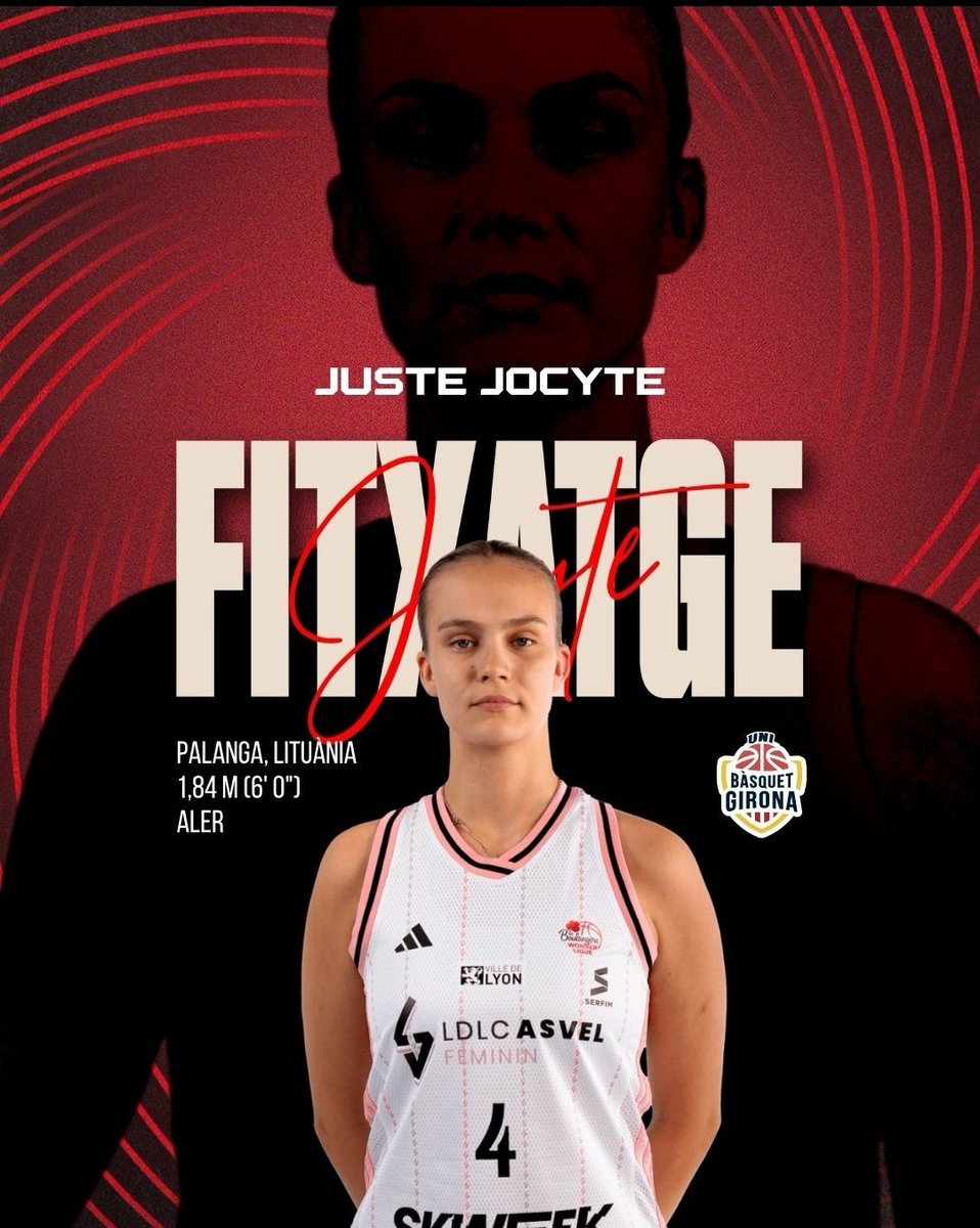 Esport Gironí (@esportgironi) on Twitter photo BÀSQUET-L'<a href="/unigirona/">Spar Girona</a> oficialitza el fitxatge de Juste Jocyte.
La jove perla lituana, procedent de l'Asvel, signa per a les 2 properes temporades.
L'aler ve de realitzar un gran EuroBasket: 16p/4,5reb/5,2as/16,7val.
Disfrutarem!
#LFEndesa #BàsquetCatalà BÀSQUET-L'<a href="/unigirona/">Spar Girona</a> oficialitza el fitxatge de Juste Jocyte.
La jove perla lituana, procedent de l'Asvel, signa per a les 2 properes temporades.
L'aler ve de realitzar un gran EuroBasket: 16p/4,5reb/5,2as/16,7val.
Disfrutarem!
#LFEndesa #BàsquetCatalà