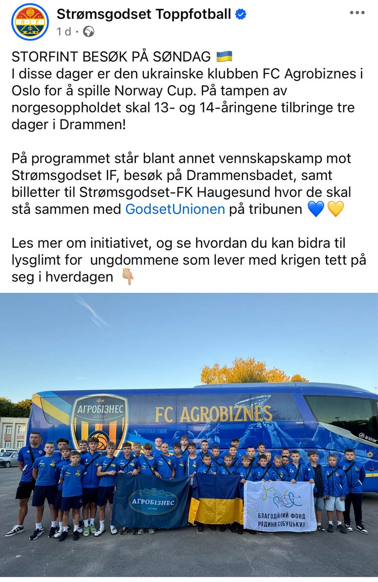 KLabann's tweet image. Om ikke disse ukrainske barna har hatt det tøft nok fra før så må de se SIF mot FKH…