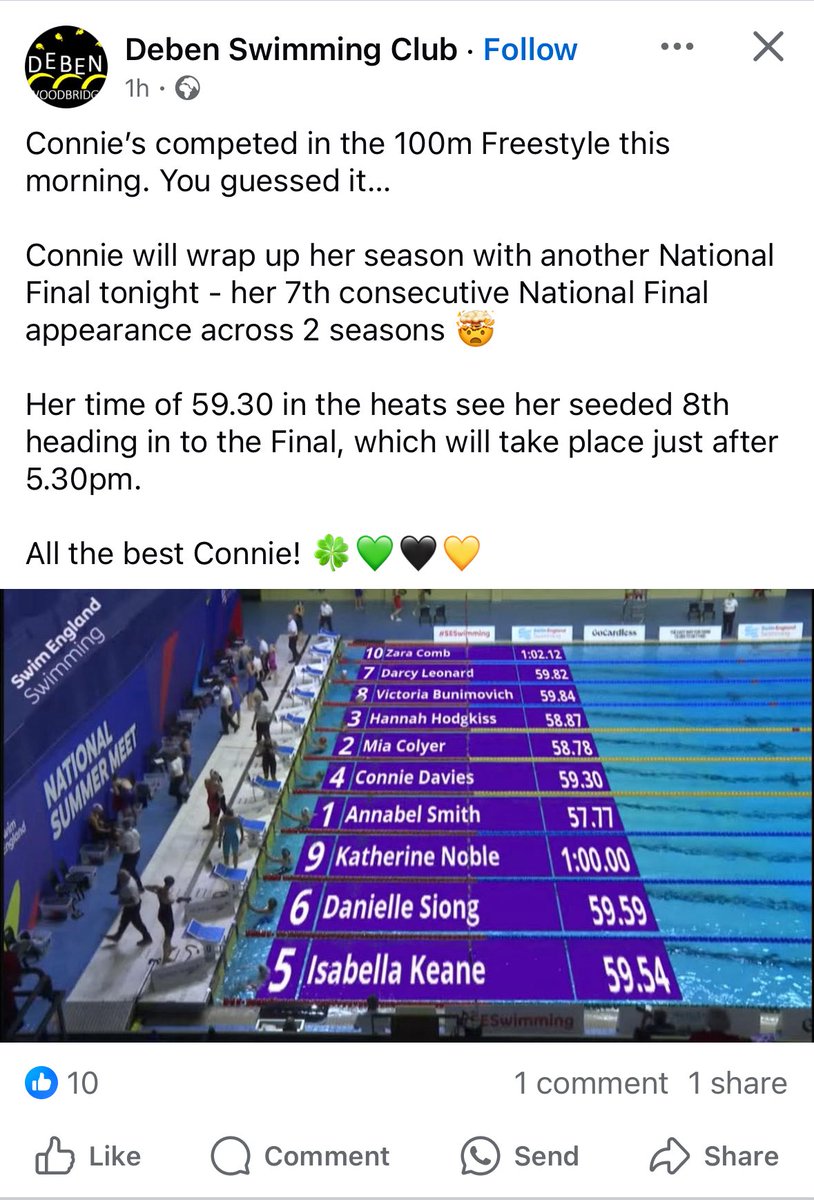 Congratulations and good luck to ex KHS pupil Connie competing in the National Final tonight!