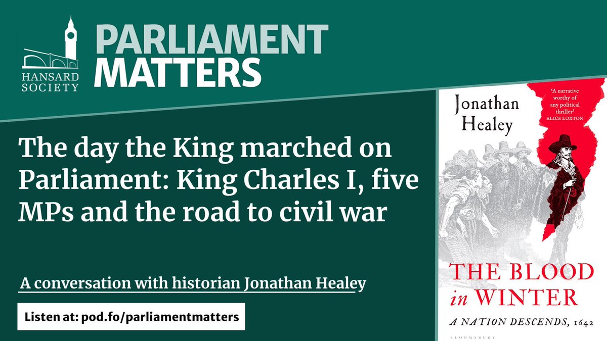 Hansard Society (@hansardsociety) on Twitter photo It’s Summer Recess, so we've got some gripping parliamentary history for you 📚👑
<a href="/SocialHistoryOx/">Jonathan Healey</a>'s The Blood in Winter explores the day Charles I tried to arrest 5 MPs —and failed.
🎧 Perfect summer listening for history & politics lovers: buff.ly/JqOi8xH It’s Summer Recess, so we've got some gripping parliamentary history for you 📚👑
<a href="/SocialHistoryOx/">Jonathan Healey</a>'s The Blood in Winter explores the day Charles I tried to arrest 5 MPs —and failed.
🎧 Perfect summer listening for history & politics lovers: buff.ly/JqOi8xH
