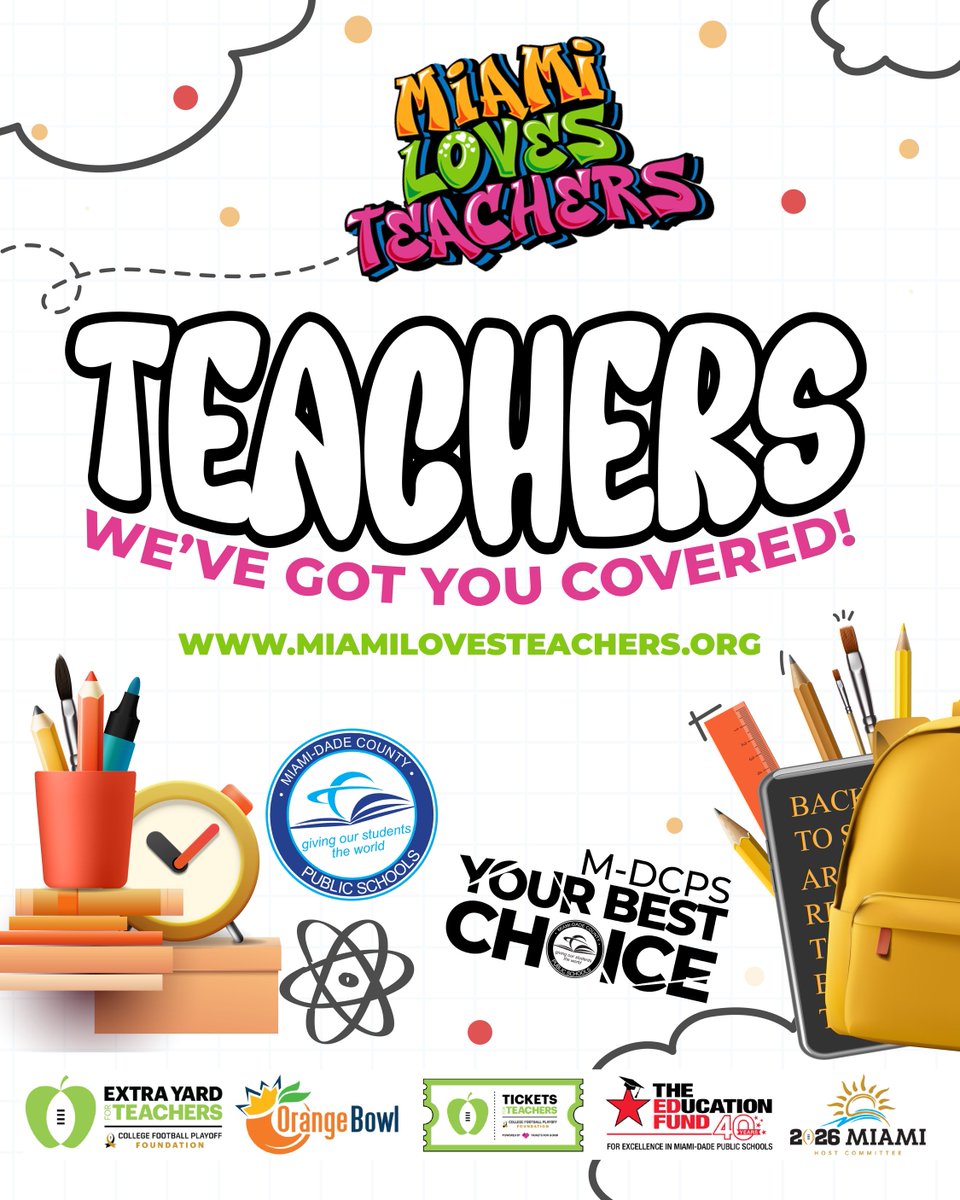 Jose L. Dotres, Ed.D. (@suptdotres) on Twitter photo .<a href="/MDCPS/">Miami-Dade Schools</a> teachers, this one's for you! Don't forget about the "Miami Loves Teachers" initiative – your hub for incredible resources designed to support and celebrate everything you do. Fuel your passion and dedication!
Learn more at miamilovesteachers.org
#MiamiLovesTeachers .<a href="/MDCPS/">Miami-Dade Schools</a> teachers, this one's for you! Don't forget about the "Miami Loves Teachers" initiative – your hub for incredible resources designed to support and celebrate everything you do. Fuel your passion and dedication!
Learn more at miamilovesteachers.org
#MiamiLovesTeachers