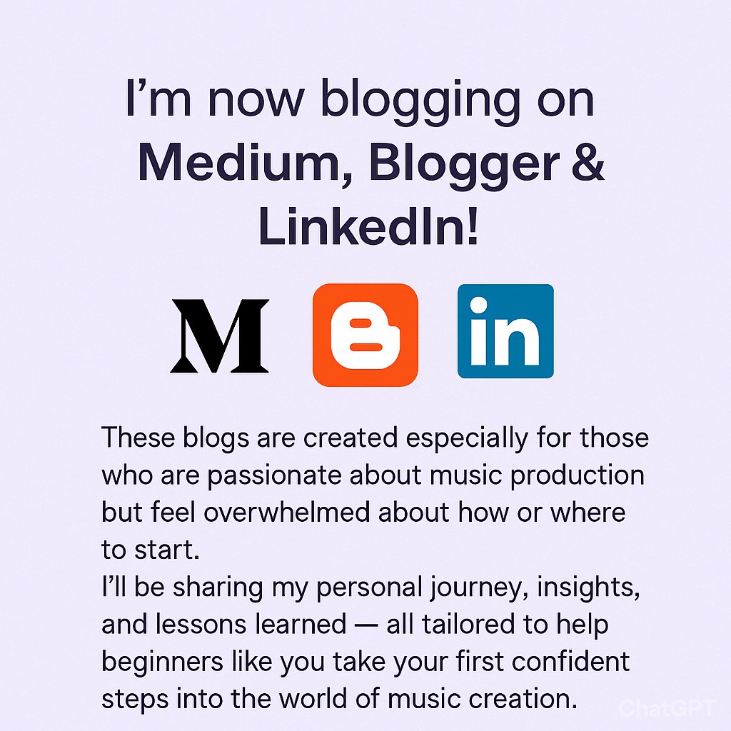 ryne_awin's tweet image. 🎶 Wanna get into music production but don’t know where to start?
I’ve been there — and now I’m blogging all about it!

Catch my journey, tips &amp;amp; no-fluff advice on:
✍️ Medium
📝 Blogger
💼 LinkedIn

Let’s figure it out together 🎧
#MusicBeginners #BlogDrop