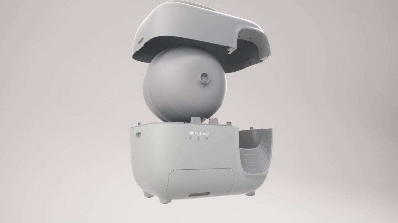 【おがちゃん】PetSnowy×JSFコラボレーション自動猫トイレ グレー ニオイを徹底的に遮断！ 24時間猫ちゃんの健康管理 全自動猫