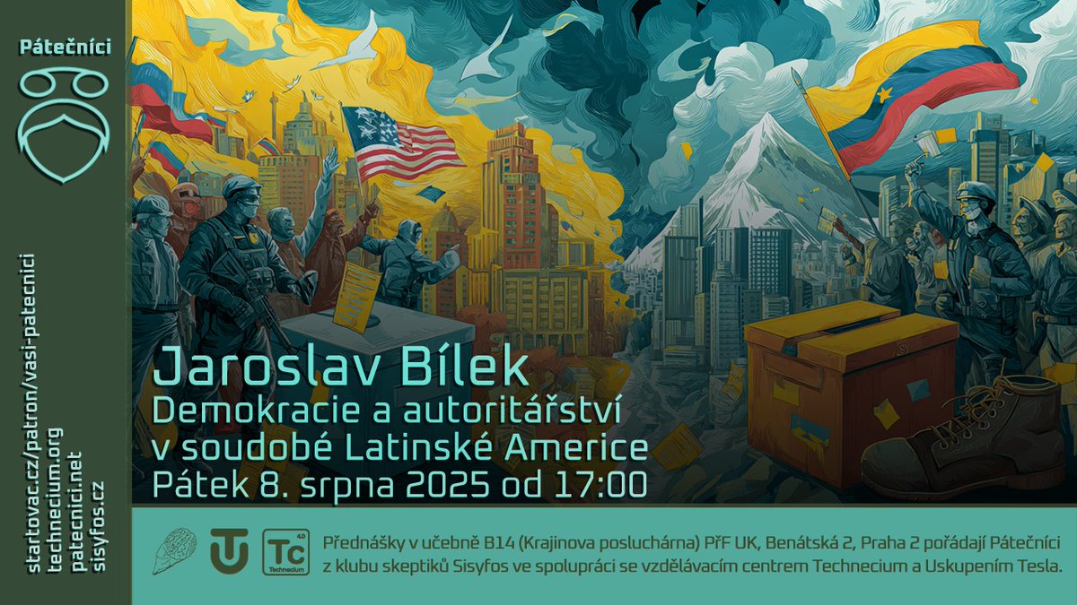 Jaroslav Bílek (@jaroslavblek3) on Twitter photo Zajímavá vás aktuální dění v Latinské Americe? Chcete se seznámit s příběhem a působením Javiera Mileiho, Nayiba Bukeleho a Maríi Coriny Machado?
Tak přesně o tom bude příští pátek má přednáška, kterou pořádá <a href="/klub_skeptiku/">Sisyfos ČR</a>. Zajímavá vás aktuální dění v Latinské Americe? Chcete se seznámit s příběhem a působením Javiera Mileiho, Nayiba Bukeleho a Maríi Coriny Machado?
Tak přesně o tom bude příští pátek má přednáška, kterou pořádá <a href="/klub_skeptiku/">Sisyfos ČR</a>.