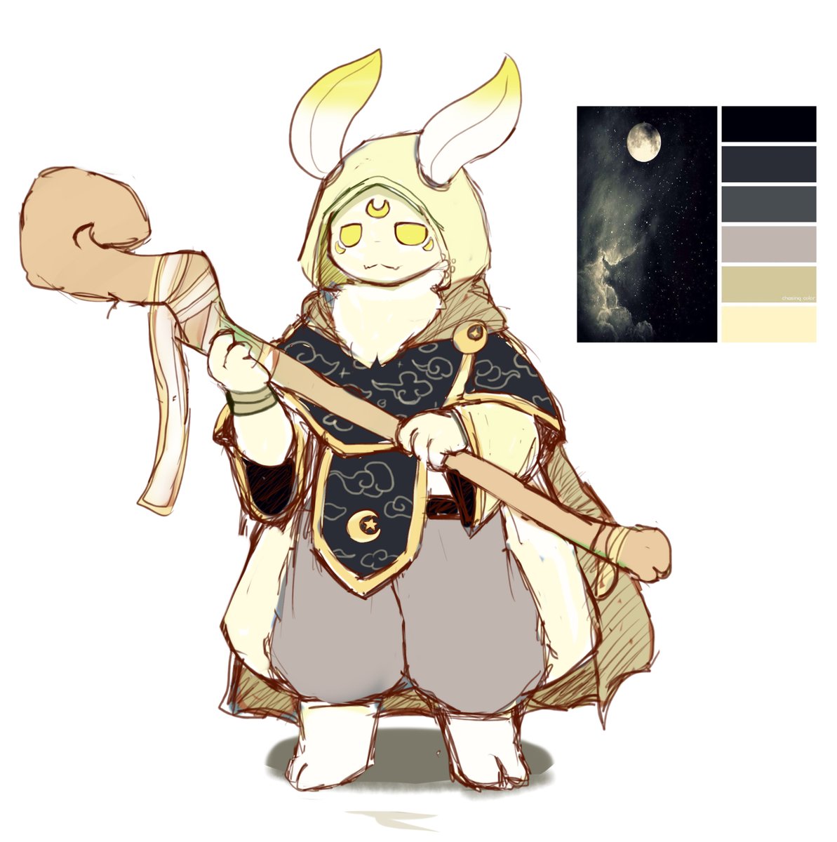 idk how to feel about moon monk, but it happened