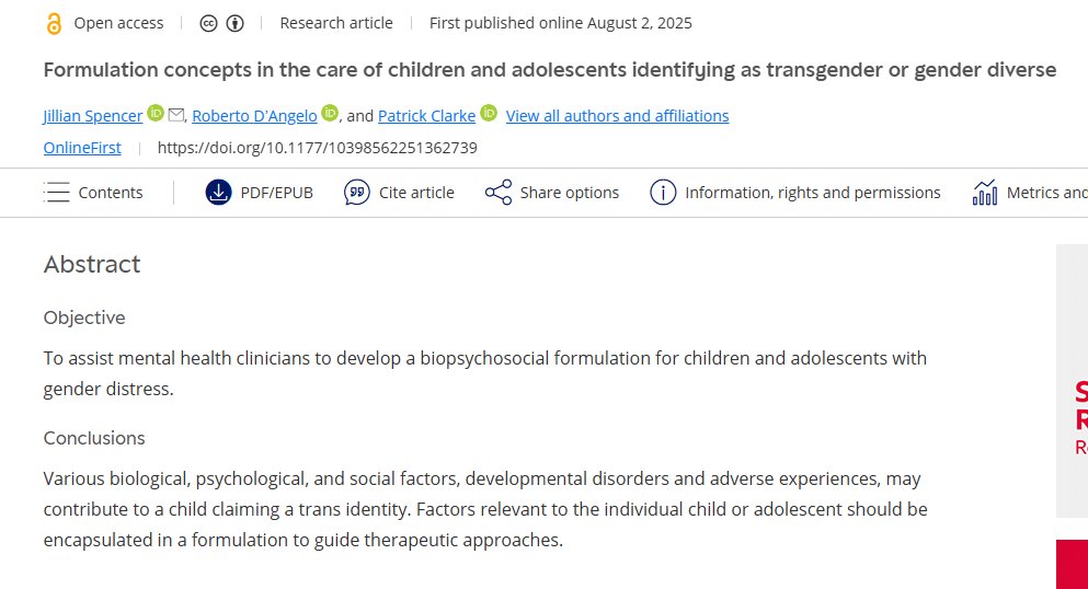 Jillian (@jilliantweeting) on Twitter photo I wrote this article with psychiatrists <a href="/DrRDangelo/">Roberto D'Angelo</a>
and Dr Patrick Clarke about the various reasons that children and adolescents develop gender distress. We hope it will assist our colleagues to think outside of an affirming approach. We want children with gender distress to be I wrote this article with psychiatrists <a href="/DrRDangelo/">Roberto D'Angelo</a>
and Dr Patrick Clarke about the various reasons that children and adolescents develop gender distress. We hope it will assist our colleagues to think outside of an affirming approach. We want children with gender distress to be