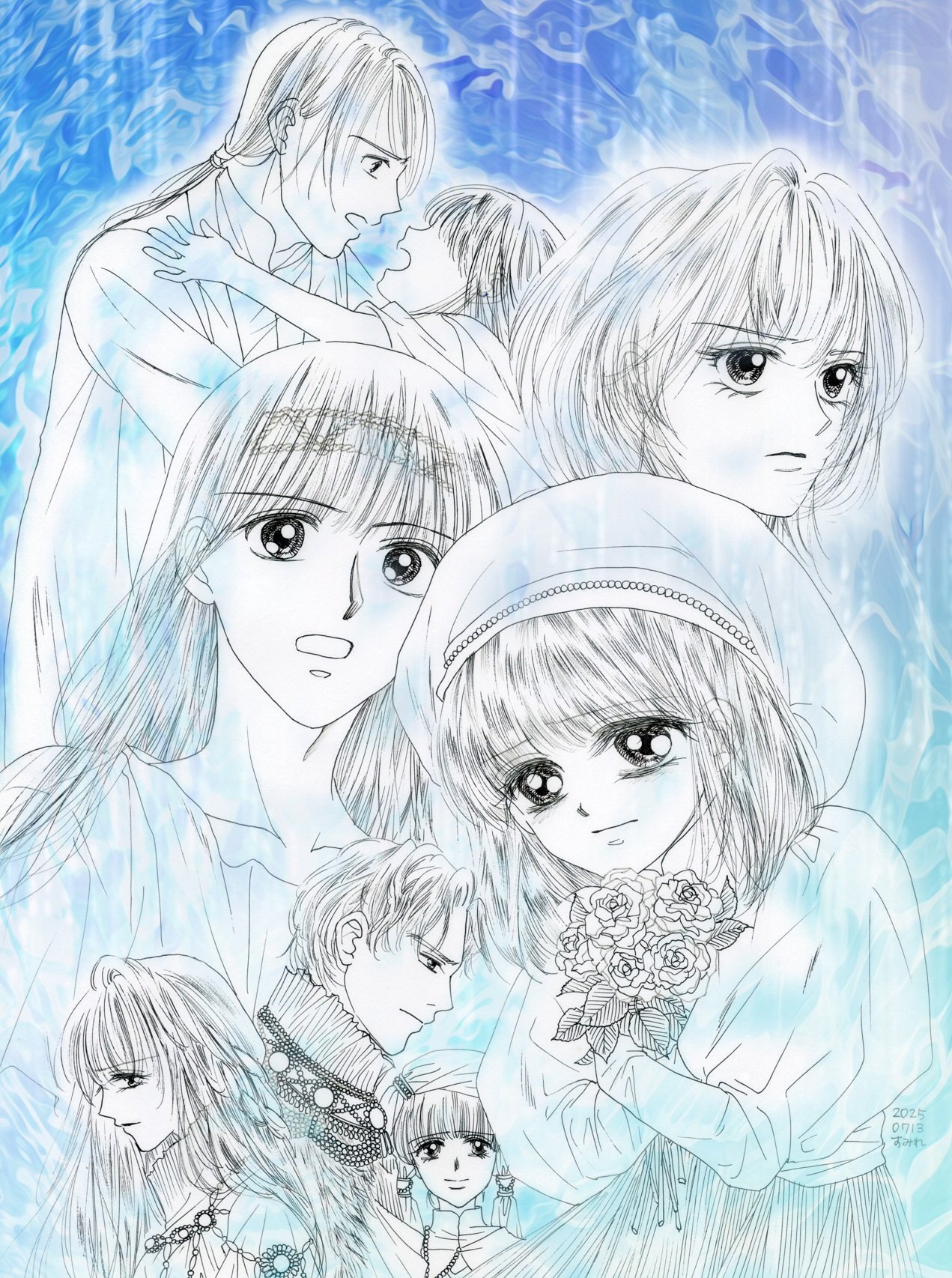 絵画　すみれの花の下で　作者情報不明 すみれ*個展カタログ販売中*＠童顔神(創作漫画) (@sumiresel) / X