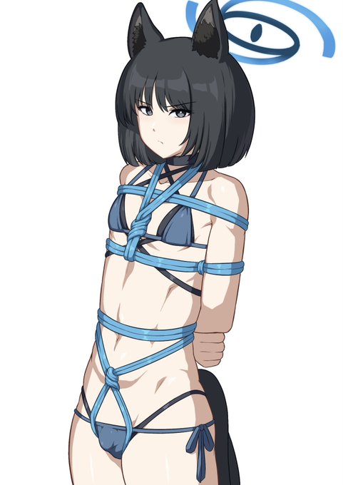 別垢に上げた男の娘化したキキョウの緊縛絵 