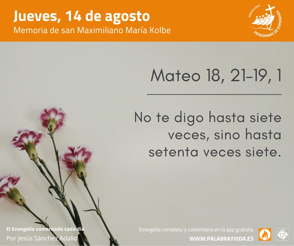 🥀 Reflexiona sobre la misericordia de Dios y cómo poder ser fiel reflejo de esa misericordia en tu vida. Ora para que seas capaz de perdonar de corazón a quienes te han ofendido (Jesús Sánchez Adalid).

#EvangelioDelDía #EvangeliodeHoy #PalabrayVida