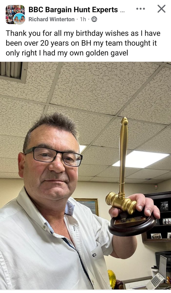 Happy birthday Richard - your own golden gavel 🤩
