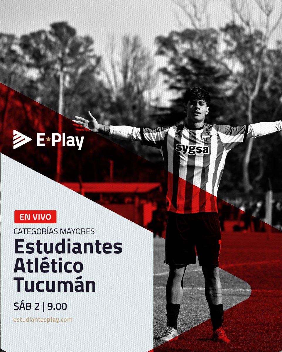 Estudiantes Play (@estudiantesplay) on Twitter photo 🔜 ¡Sábado de Juveniles! 🦁
Categorías Mayores - Fecha 20
⚽️ <a href="/EdelpOficial/">Estudiantes de La Plata</a> 🆚 Atl. Tucumán
⏰ 09:00, Cuarta
⏰ 11:00, Quinta
⏰ 13:00, Sexta
¡En VIVO por #EstudiantesPlay!
📲 estudiantesplay.com 🔜 ¡Sábado de Juveniles! 🦁
Categorías Mayores - Fecha 20
⚽️ <a href="/EdelpOficial/">Estudiantes de La Plata</a> 🆚 Atl. Tucumán
⏰ 09:00, Cuarta
⏰ 11:00, Quinta
⏰ 13:00, Sexta
¡En VIVO por #EstudiantesPlay!
📲 estudiantesplay.com