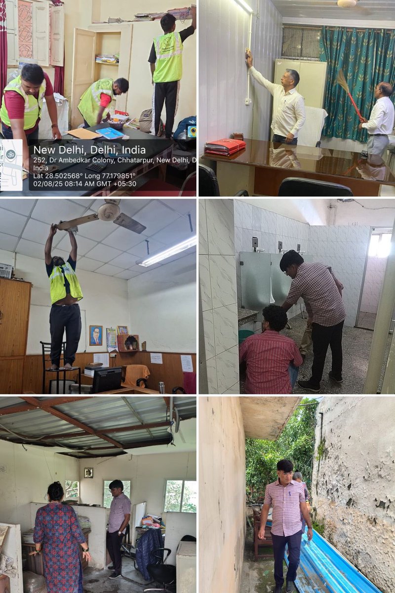 DCSOUTHZONE's tweet image. 📍Green Park | South Zone DC Office
Under “Delhi’s Freedom from Garbage” campaign, a step-by-step deep cleaning was carried out on Day 2! 💪🧹
Let’s keep the momentum going—clean offices, clean Delhi! 🚮🌿
#SwachhBharat #CleanDelhi2028 #MCDAction
