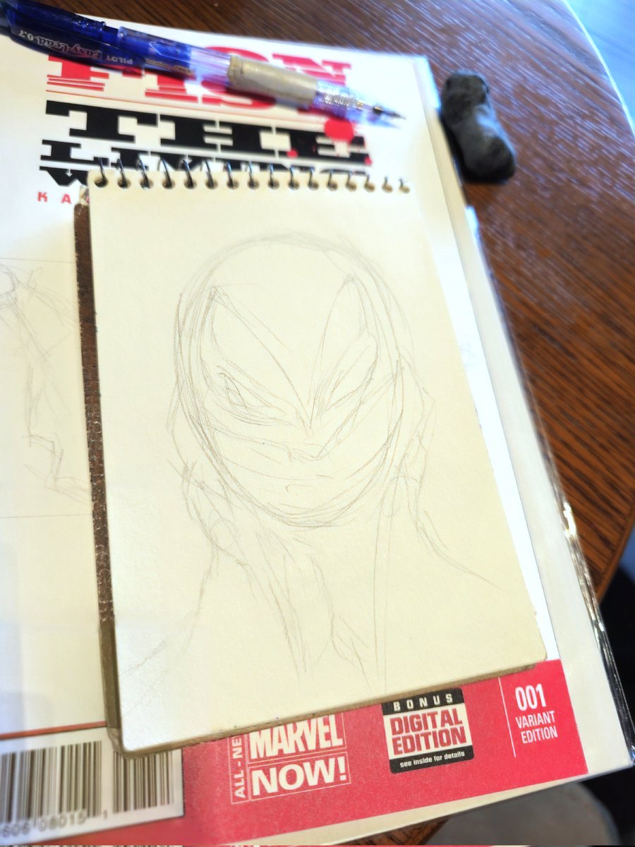 Spent the afternoon sketching Jorani in her Iron Fist mask, based on her appearance in Eyes of Wakanda episode 3. I might ink or color it later. We’ll see.

I didn’t realize just how much detail went into her headgear until I started drawing it. There are so many thoughtful
