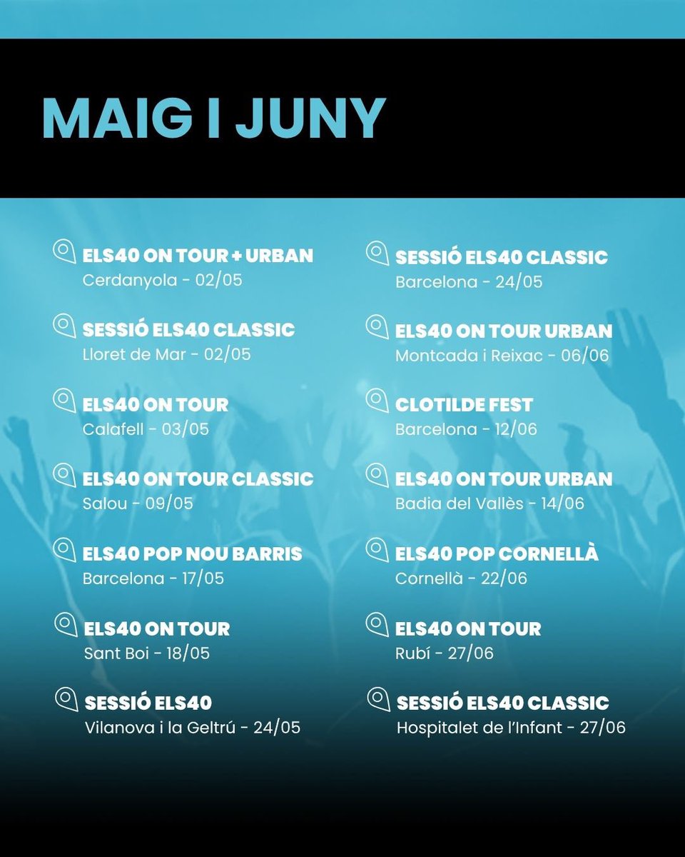 Els40_'s tweet image. 🎉 Més de 30 parades arreu de Catalunya amb Víctor de la Torre, Adrià Soler, Sergi Sánchez, Josep Bartomeus, Laia Partida, Uri Mora, Adrià Ortega i Pol Corredoira 🎧

🥳 Gràcies per sumar-vos a cada festa 💥 A l’agost i setembre… seguim amb més! On ens veiem? 👀
