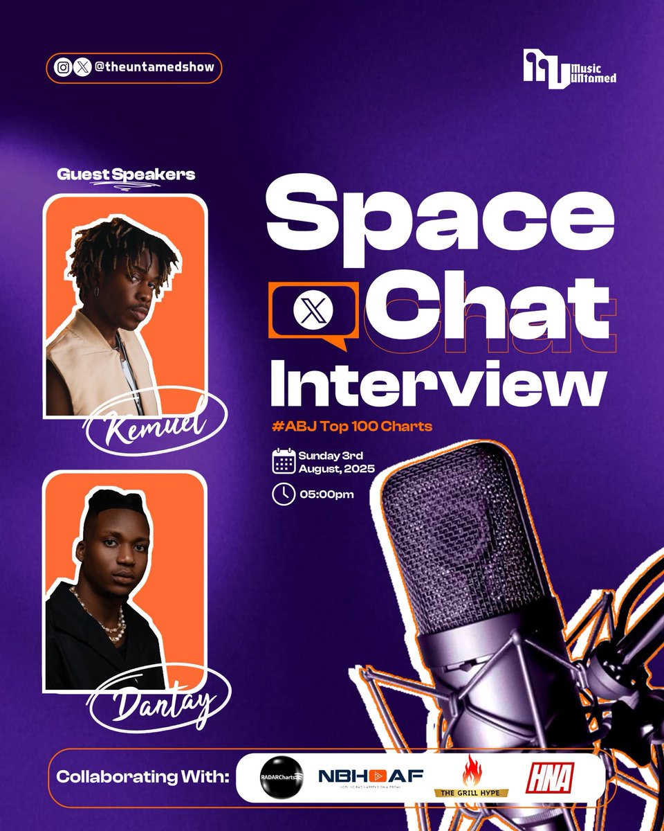 MusicUntamed (@theuntamedshow) on Twitter photo Join our bi-weekly discussion with our Abuja based community @hotnewafro <a href="/nbhoaf/">NothingBadHappensOnAFriday</a> <a href="/Thegrillhype/">THE GRILL HYPE</a> + <a href="/RADARCharts/">RADARCharts by REM</a> curating the best records out of the capital.
We have special guest speakers joining us in the conversations about artistry, craft and creativity; a special session Join our bi-weekly discussion with our Abuja based community @hotnewafro <a href="/nbhoaf/">NothingBadHappensOnAFriday</a> <a href="/Thegrillhype/">THE GRILL HYPE</a> + <a href="/RADARCharts/">RADARCharts by REM</a> curating the best records out of the capital.
We have special guest speakers joining us in the conversations about artistry, craft and creativity; a special session