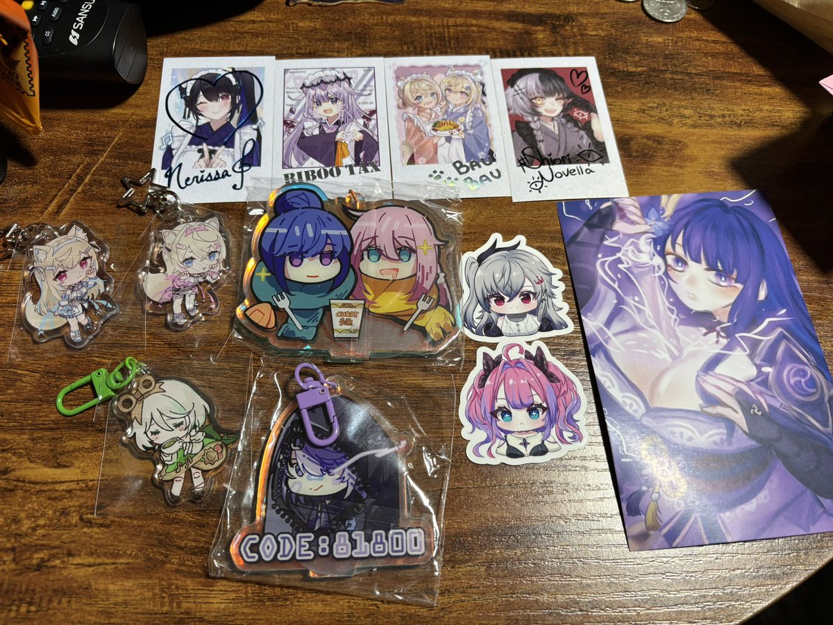 Waddledeeznut's tweet photo. Day 1 haul at anirevo, so much beautiful goodies from amazing artists, the stamp rally game for the chekis was really fun too https://t.co/U5mGoxJ9BS