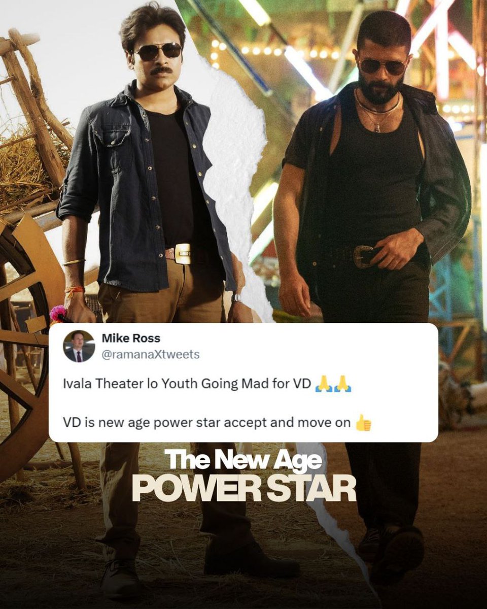 Adityavarmavd's tweet photo. "The youth is going mad for VD! Is he the new age power star? What do you think? 👇 #Kingdom #VijayDeverakonda #PowerStarVD #YouthIcon #FanFollowing #Celebrity #FilmDebate #BestActor https://t.co/9M6KyiUMUU