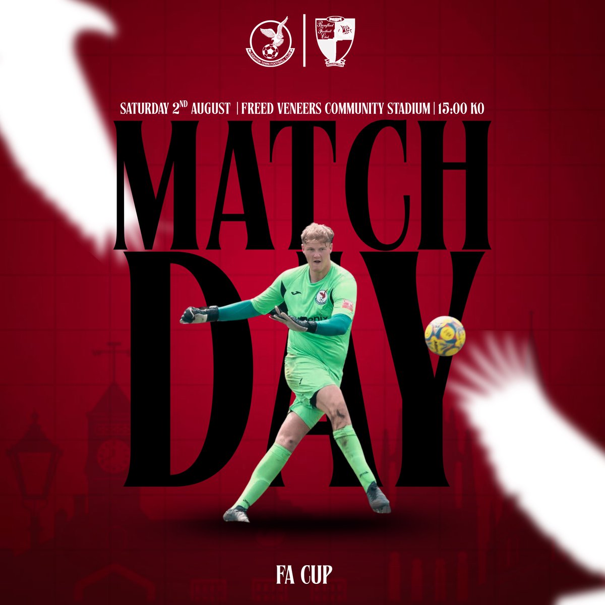 𝐈𝐓’𝐒 𝐅𝐀 𝐂𝐔𝐏 𝐌𝐀𝐓𝐂𝐇𝐃𝐀𝐘 🤩

After 99 days since our last competitive game we are back this afternoon against <a href="/Benfleet_FC/">Benfleet FC</a> in the <a href="/EmiratesFACup/">Emirates FA Cup</a> 🏆

We hope you can support the lads and see them into the next round 🫡

Bring the noise Town Fans 🗣️

#YourTownYourTeam