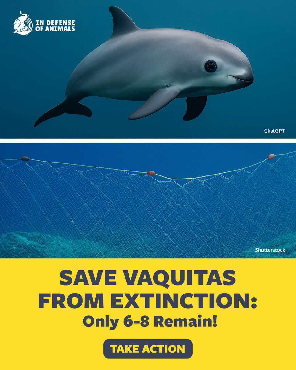IDAUSA's tweet photo. There are fewer than 10 Vaquita left! Act now to save them from extinction! https://t.co/1I0RZiZnLi
Pls RT and support our work for animals https://t.co/nBGywUp5ZM
#SaveTheVaquita #ExtinctIsForever https://t.co/Na6hjbwR6A