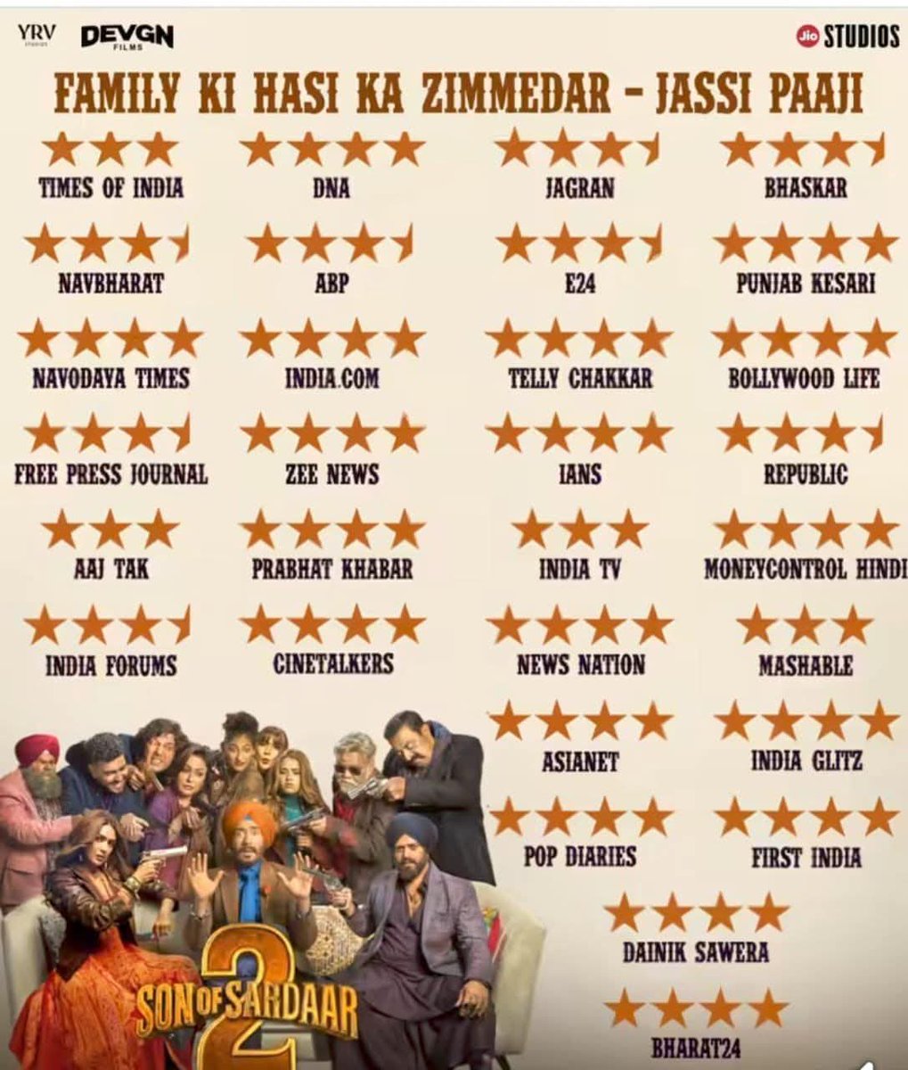 NysaAjayDevgn's tweet image. The comedy family entertainer you’ve been waiting for… is now in cinemas near you!

Watch #SONOFSARDAAR2 in theatres near you! 
#SOS2 #SardaarIsBack
#AjayDevgn