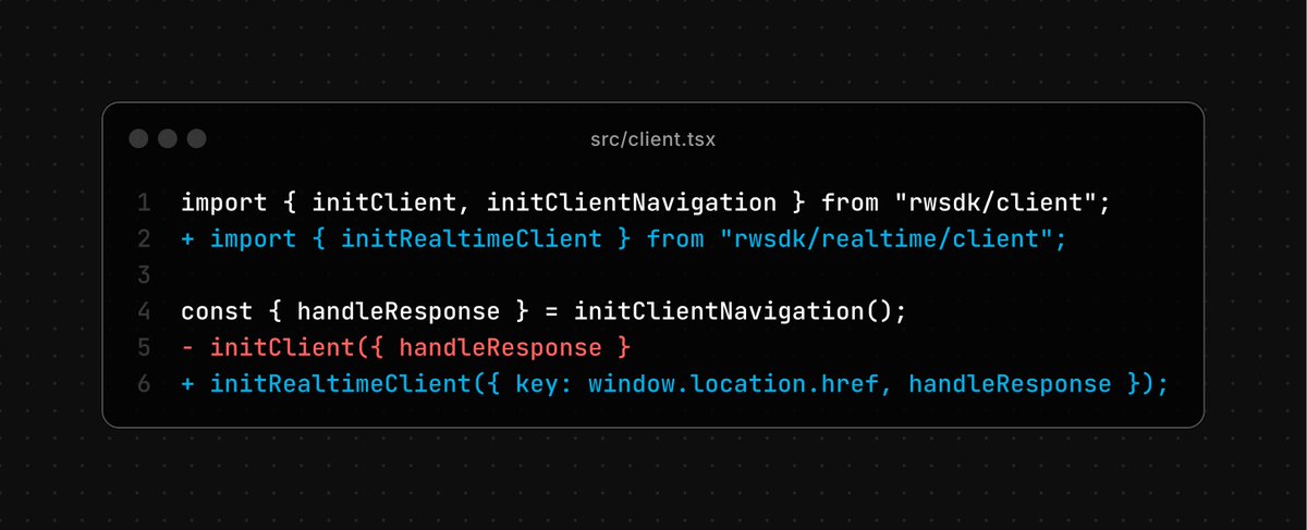 RedwoodJS (@redwoodjs) on Twitter photo RedwoodSDK turns your network stack into a switch, not a architectural decision. There's no new API, you just switch the transport under the hood, which scales infinity (thanks <a href="/CloudflareDev/">Cloudflare Developers</a>!)
It's the same developer model, no client/server mental split. RedwoodSDK turns your network stack into a switch, not a architectural decision. There's no new API, you just switch the transport under the hood, which scales infinity (thanks <a href="/CloudflareDev/">Cloudflare Developers</a>!)
It's the same developer model, no client/server mental split.