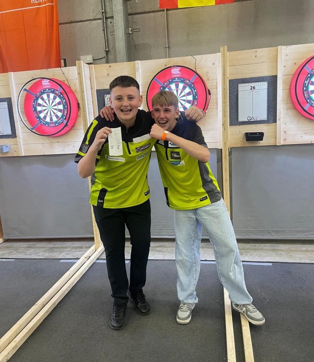 WDF Antwerp Open Pairs winners 🏆 Mitchell Lawrie and Rune Van Damme 👏🏻👏🏻 congratulations lads that was a tough field to come through. #targetdarts #Elite1