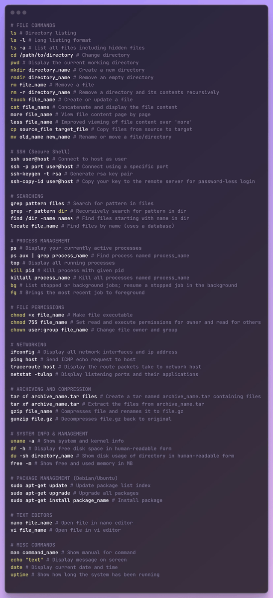 Linux essential commands