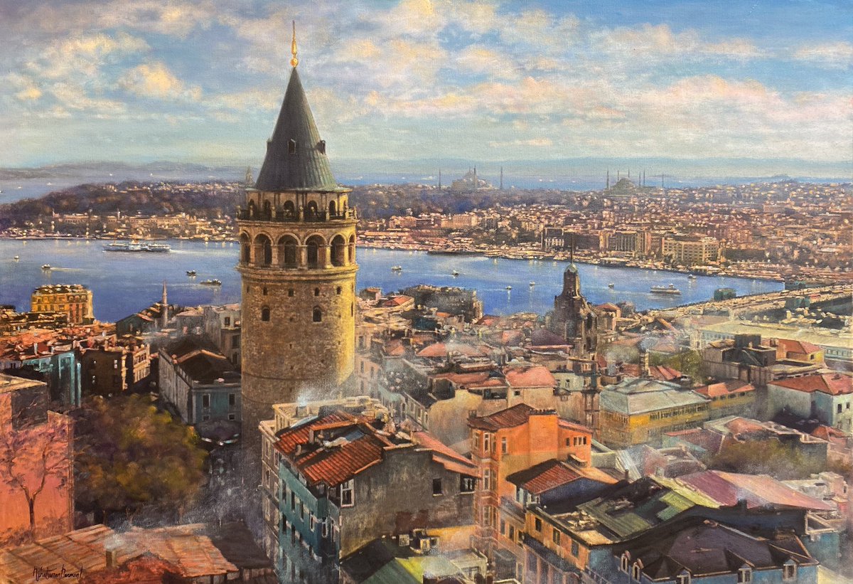 N_EvrenDerman's tweet photo. Nihat Evren DERMAN © 
GALATA KULESİ ve HaLİÇ'E BAKIŞ
70x100cm Oil Painting on Canvas 
#sanat #art #oilpainting #canvas
#galatakulesi #galata #istanbul https://t.co/bRbdE5iqGN