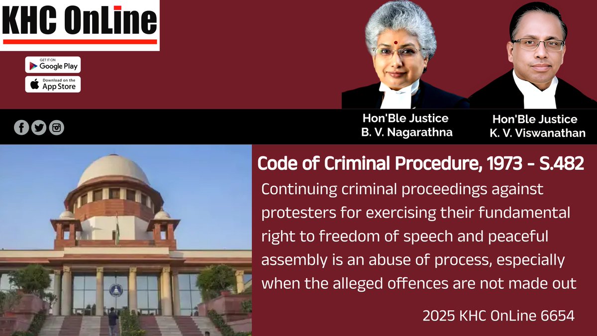 khconline1's tweet image. #CrPC482 #FreedomOfSpeech #PeacefulAssembly #QuashProceedings #AbuseOfProcess
