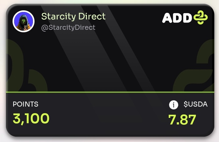 StarcityDirect's tweet photo. 📌🔥 Drop whatever you are doing and Position for this Alpha

1 $USDA ≈ 1 usdt → Ending soon 

@add_infofi 1,125,0000 $USDA will be shared in season 2.

Tips to get points are ↓

Click on link below 👇 
https://t.co/HSa3GQgRTA

» Claim 50 points 
Perform tasks and claim reward https://t.co/yvm6wIqiTy