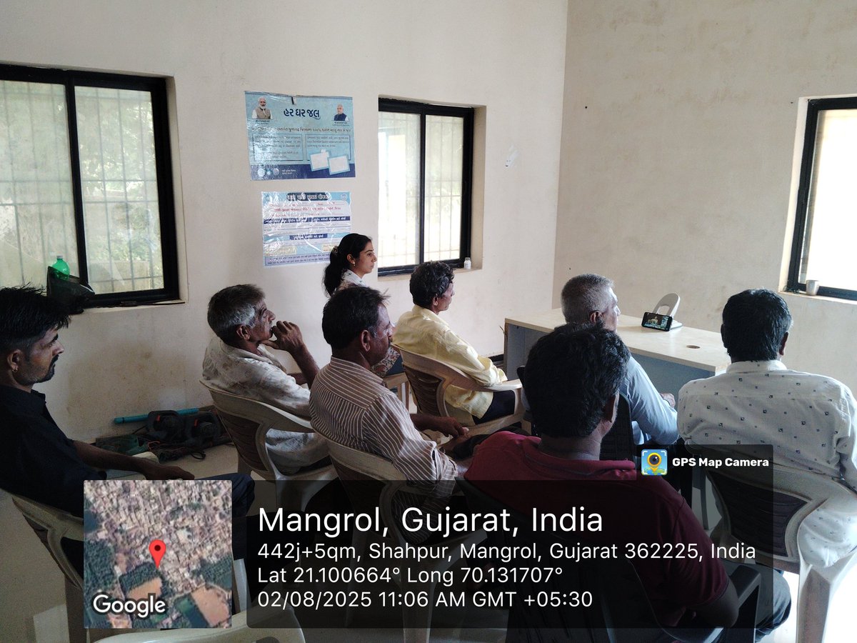 ૨ ઓગસ્ટ ૨૦૨૫ ના રોજ પી. એમ.કિસાન યોજનાના લાભાર્થી ને ૨૦ માં હપ્તો ભારત સરકારશ્રી દ્વારા આપવામાં આવનાર છે.જે કાર્યક્રમ માંગરોળ તાલુકાના શાપુર ગામે કરવામાં આવેલ જેમાં પદાધિકારીઓ તેમજ ગ્રામજનો  ઉપસ્થિત રહેલ અને કાર્યક્રમ દ્વારા સમજૂત કરેલ...