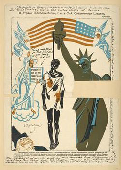 DucuGavril's tweet photo. Democracy isn’t dying of old age. It’s being poisoned — slow, steady, strategic.

And no, it’s not just “erosion.”

It’s engineered decay — and the fingerprints point back to places like Russia.

(Soviet anti-American propaganda, published in the 1930s)

#DemocraticDecay #Disinfo https://t.co/P9uEvzZdPQ
