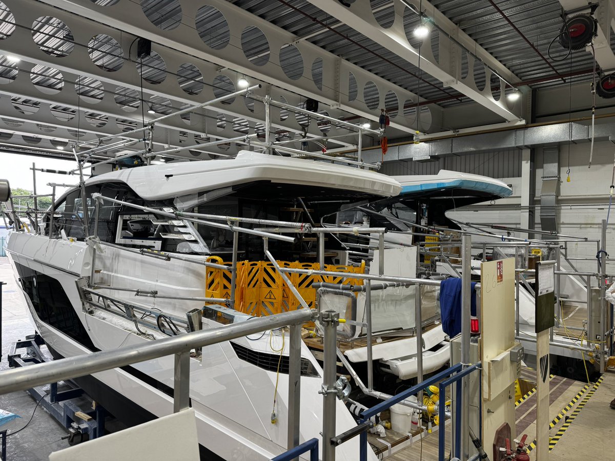 We were at the Fairline factory on Wednesday last week. Look at these 2 stunning Fairline Squadron 58’s on the production line! These 58’s are currently our best selling model - they tick every box for a family of upto 6 people . Our next available boat is September. Interested?