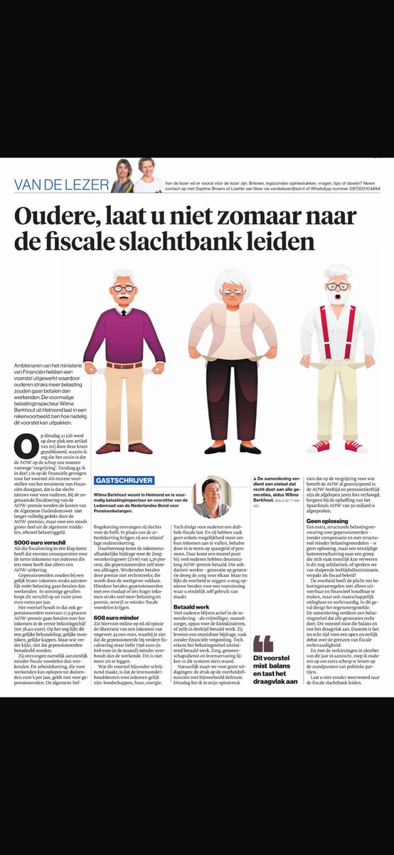 MvRooijen's tweet image. Aanrader van Wilma Berkhout 

Rampzalige gevolgen van #FiscaliseringAOW
 
⁦@ED_Regio⁩ ⁦
⁦@cdavandaag⁩
⁦@NUnl⁩ ⁦@NOS⁩ ⁦@telegraaf⁩ ⁦@ADnl⁩ ⁦@volkskrant⁩ ⁦@trouw⁩ ⁦@FD_Nieuws⁩ ⁦@nrc⁩ ⁦@brabantsdagblad⁩
