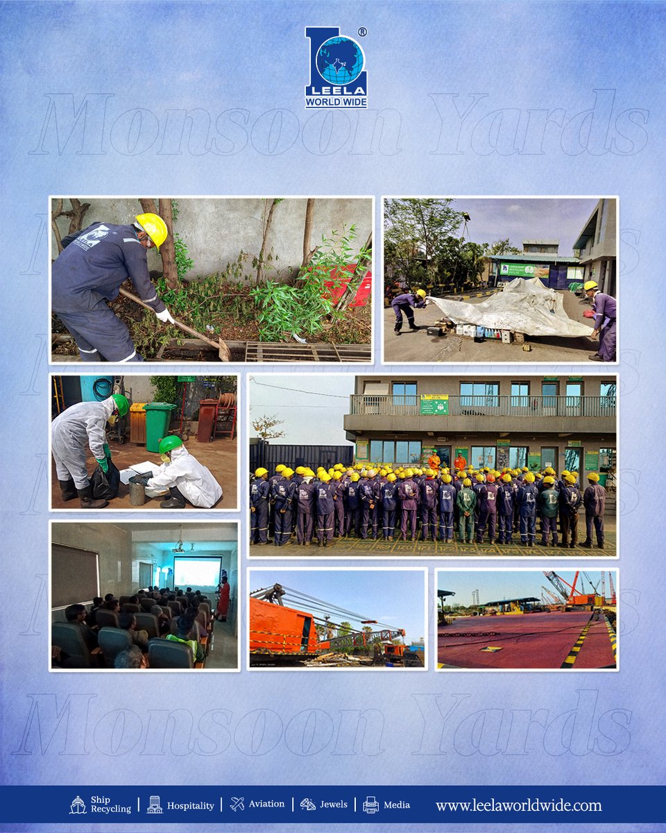At <a href="/GroupLeela/">Leela Group of Ship Recycling Yards</a> , our monsoon-ready yard ensures safe working conditions, zero spillage, and uninterrupted recycling operations, even in the heaviest downpour.

Because responsibility doesn’t pause for the weather. 🌊💪