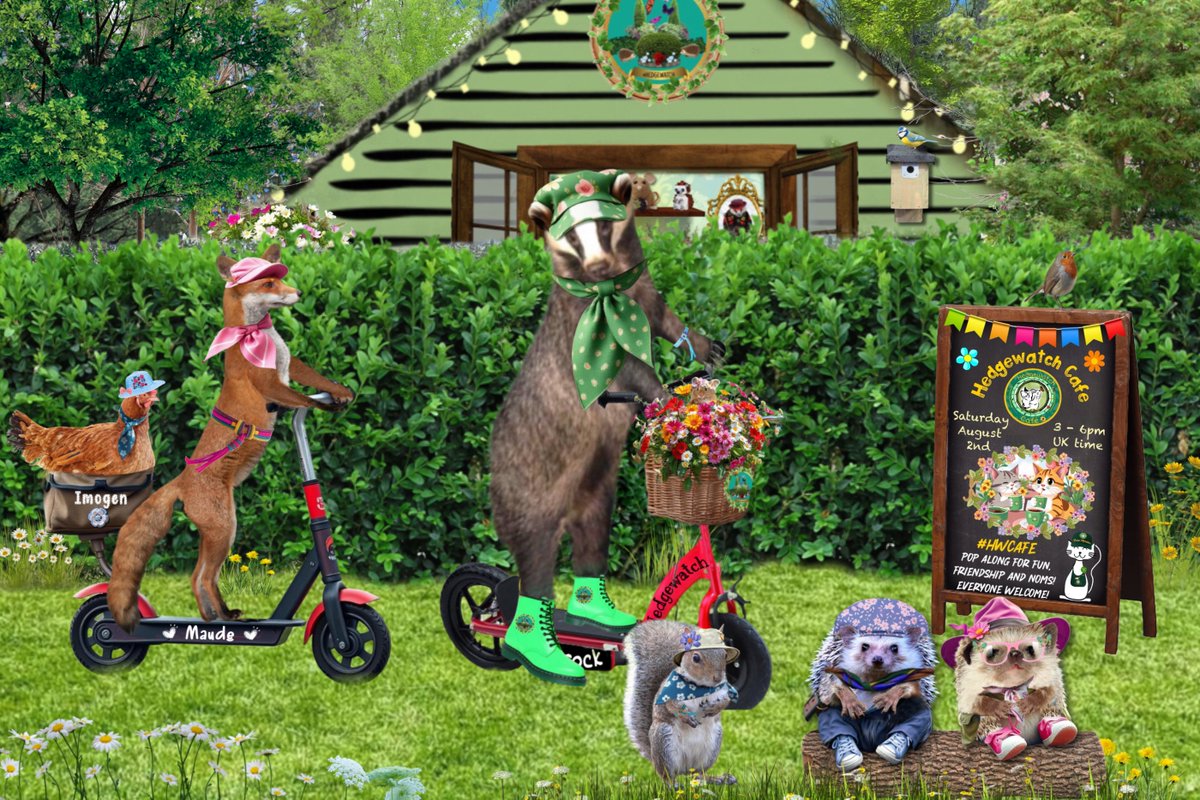 Hello #Hedgewatch!
Happy weekend. Brock and pals are off nice and early to the #HWCafe which is open later at 3pm UK time. Maybe you can pop in, we’d love to see you. 
What are you up to today? We look forward to hearing news of your pawtrols. 
Have a marvellous day all!