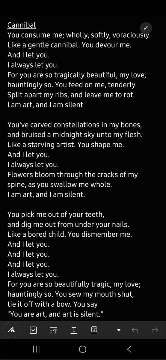 bugggutzzz's tweet photo. @THENoneadidal I'm sure you've gotten an abundance of comments like this but I'd like an opinion of one of my poems. My family tends to never give me any critique, always just saying that they're great. I would like for someone to take a look and give constructive criticism so I can improve :) https://t.co/4q7FEe5WF3