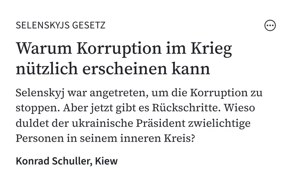 Für die reiche Beute, die sich Selenskyis u seine korrupten Kumpanen unter den Nagel reißen, zahlt nicht Selenskyi, sondern die EU, D u andere Staaten. Also der (deutsche) Steuerzahler.
Und wie wir aus anderen Zusammenhängen wissen, zählen die Interessen der Steuerzahler nicht.