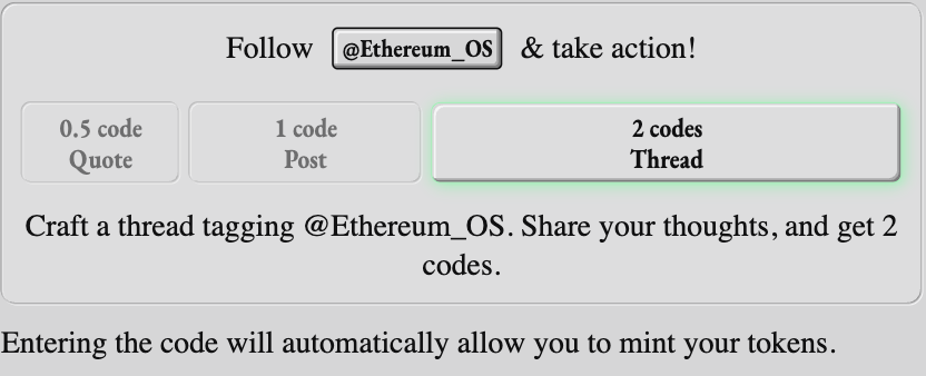 broitsravi's tweet photo. 3. Quote @Ethereum_OS and other influencers tweets on  x gives you 0.5 code.
4. Post genuine guide about the project which make you earn 1 code.
5. Make proper and informative thread which can give you 2 codes. https://t.co/u2irbhxO3Q