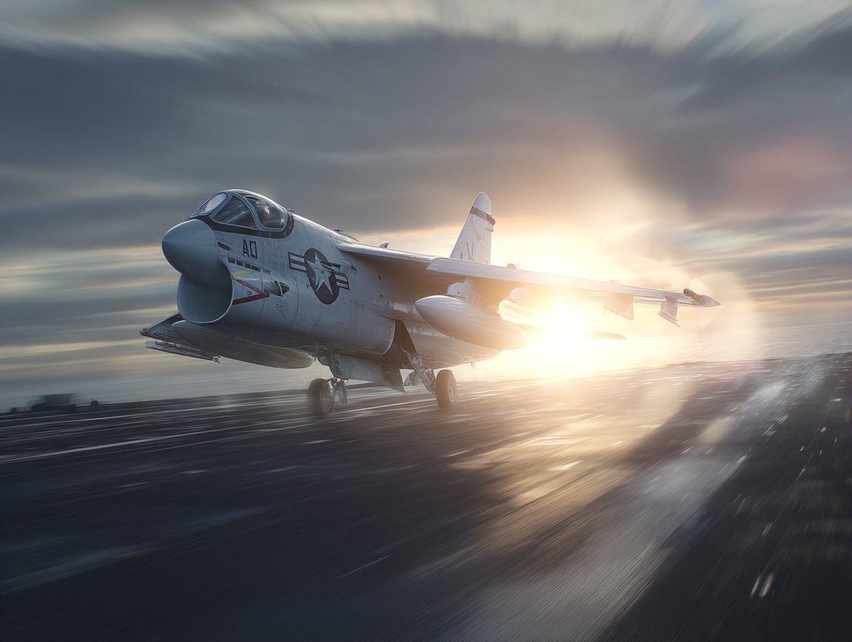 SabamisoTe77033's tweet photo. A-7 Corsair II 失敗作。かなり工夫してみたけど、どれも欠陥がある。比較的ましなのを。#AIart #midjourney #A_7 https://t.co/MTHgGM2evh