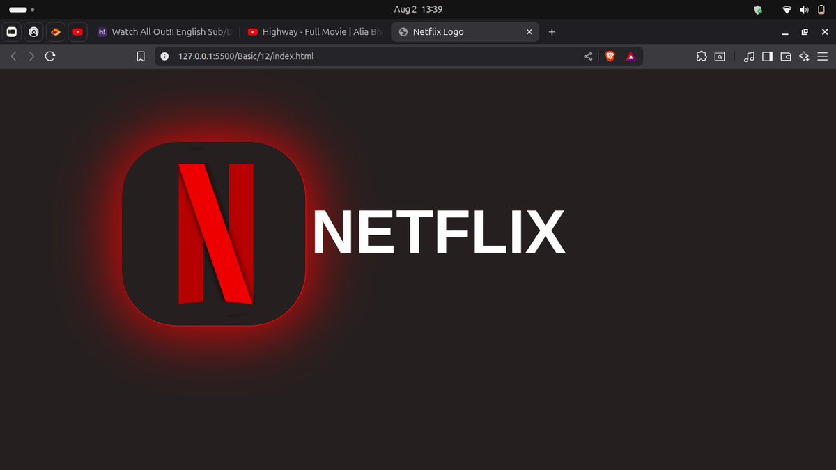 asish_mehata's tweet image. Day 108 of #111DaysOfLearningForChange -@CodeforChange2
🎬 Recreated the Netflix logo using just HTML &amp;amp; CSS!
🎯 Focused on geometric shapes, layering &amp;amp; masking
🎨 Used custom divs and precise positioning to form the &quot;N&quot;
#AsishLearns #CodeForChange #Day108LearningForChange