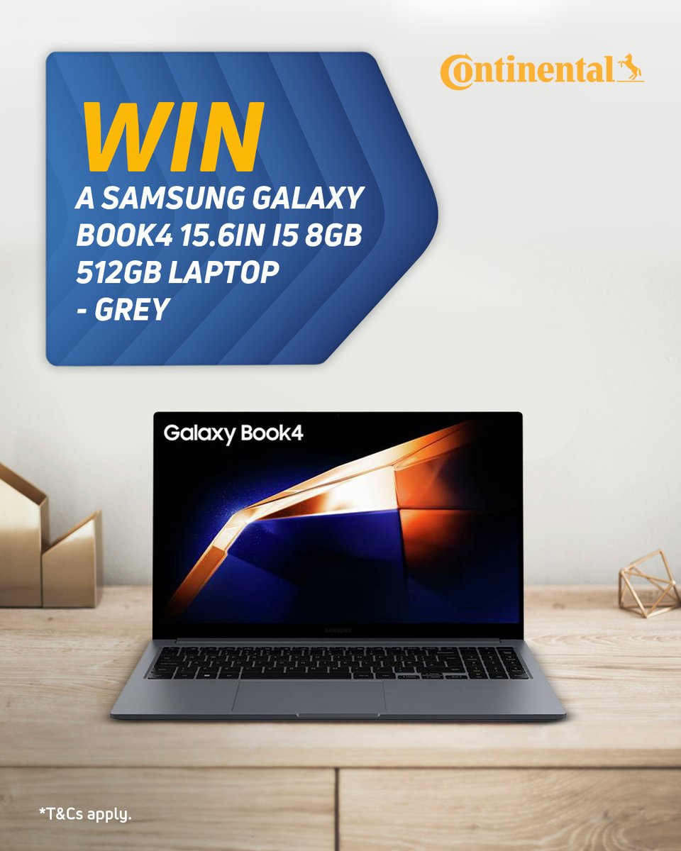 Kwik-Fit (@kwik_fit) on Twitter photo 🎉GIVEAWAY!🎒
Thanks to <a href="/ContiUK/">Continental Tyres</a>, you could WIN a Samsung Galaxy Book4 Laptop just in time for back-to-school!💻✨
To enter:
💬 Reply telling us how you’d use your new laptop!
Competition ends 31st Aug - Good luck!🤞
T&C's in comments. 🎉GIVEAWAY!🎒
Thanks to <a href="/ContiUK/">Continental Tyres</a>, you could WIN a Samsung Galaxy Book4 Laptop just in time for back-to-school!💻✨
To enter:
💬 Reply telling us how you’d use your new laptop!
Competition ends 31st Aug - Good luck!🤞
T&C's in comments.