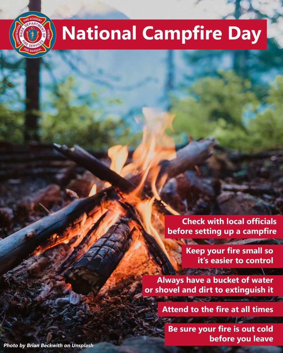 Massachusetts Department of Fire Services (@massdfs) on Twitter photo Today is #NationalCampfireDay! If you're observing the occasion, please do it responsibly. Almost all #BrushFires and #WildlandFires start with human activity like cooking & camping. Our good friend <a href="/smokey_bear/">Smokey Bear</a> has helpful tips for a fun, safe #Campfire: ow.ly/aO3E50PsqzS Today is #NationalCampfireDay! If you're observing the occasion, please do it responsibly. Almost all #BrushFires and #WildlandFires start with human activity like cooking & camping. Our good friend <a href="/smokey_bear/">Smokey Bear</a> has helpful tips for a fun, safe #Campfire: ow.ly/aO3E50PsqzS