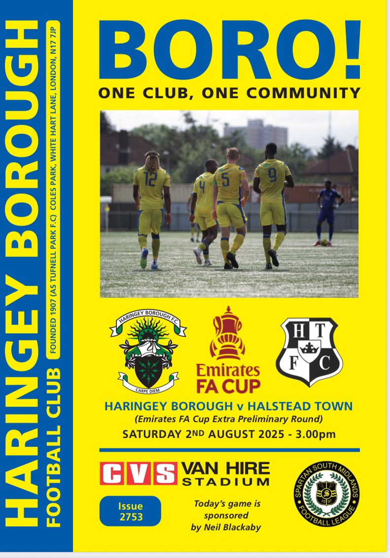 Nick (@mickymoore71) on Twitter photo The programme for todayโs <a href="/EmiratesFACup/">Emirates FA Cup</a> game between <a href="/HaringeyBoroFC/">Haringey Borough</a> and <a href="/HalsteadTownFC/">Halstead Town FC</a> is at the link below
haringeyboroughfc.net/wp-content/uplโฆ
Love the FA Cupโค๏ธ
Wembley is just over 10 miles from Coles Park, today we start our journey. Only 14 rounds to win it ๐
#WeAreHaringey ๐๐ The programme for todayโs <a href="/EmiratesFACup/">Emirates FA Cup</a> game between <a href="/HaringeyBoroFC/">Haringey Borough</a> and <a href="/HalsteadTownFC/">Halstead Town FC</a> is at the link below
haringeyboroughfc.net/wp-content/uplโฆ
Love the FA Cupโค๏ธ
Wembley is just over 10 miles from Coles Park, today we start our journey. Only 14 rounds to win it ๐
#WeAreHaringey ๐๐