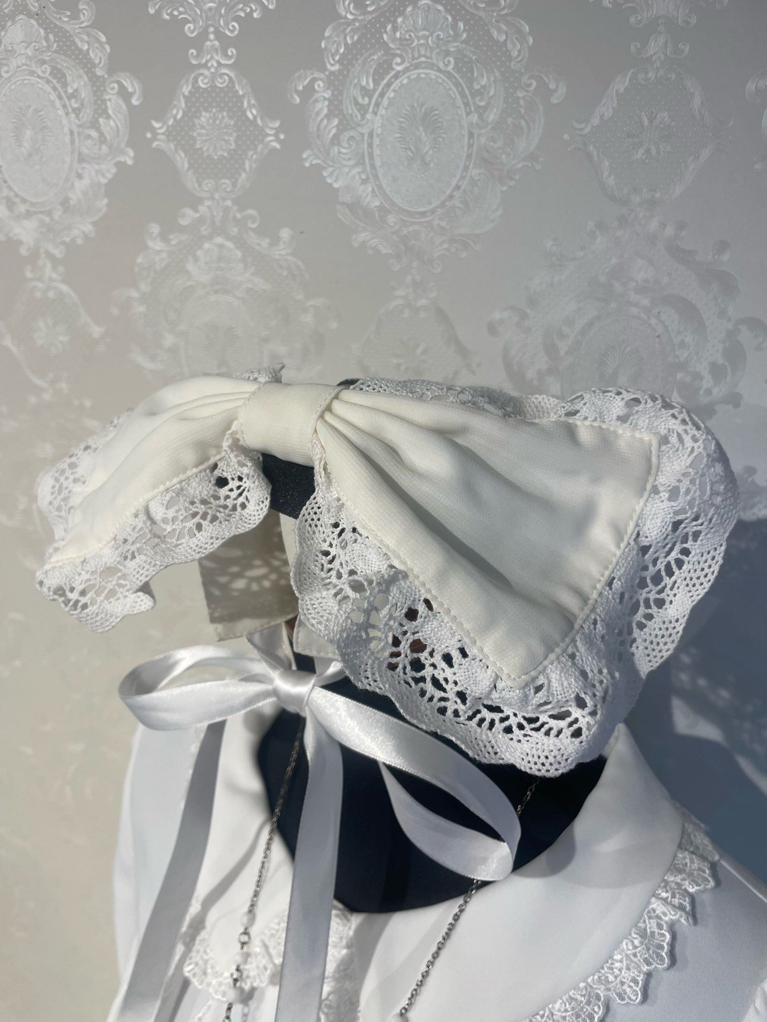 ホワイトレースコルセット オフホワイト コットンリバーレース ソフトコルセット｜La Perla
